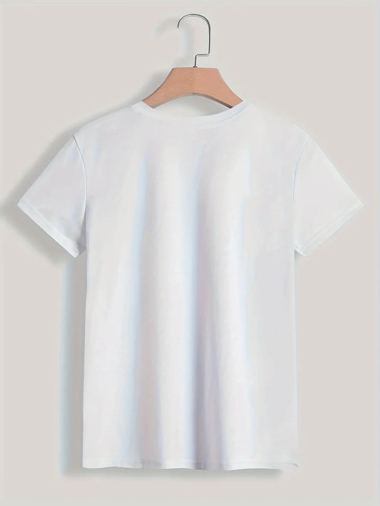 90s Paris Print T-Shirt – Women’s Casual Crew Neck Tee