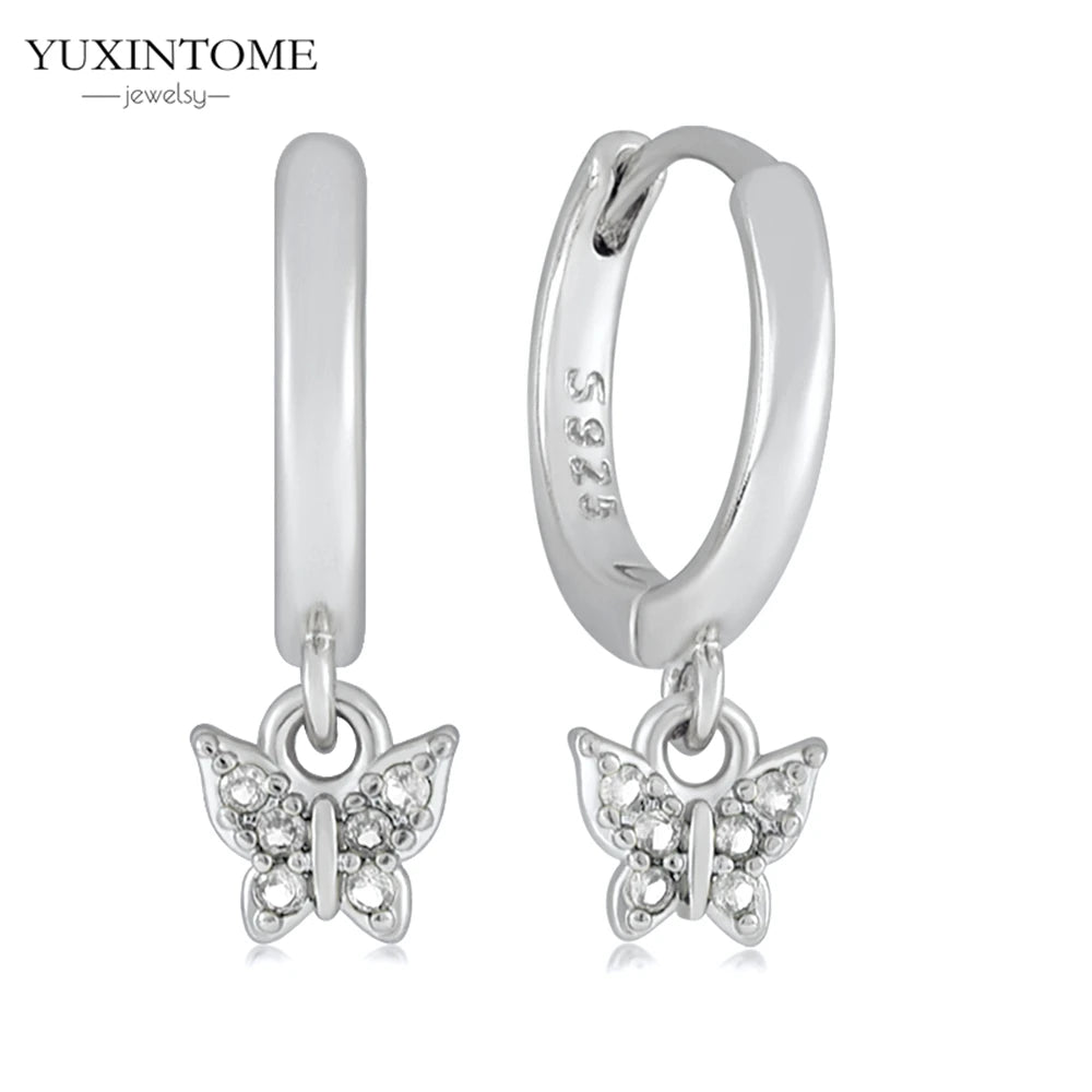 925 Sterling Silver White Zircon Tassel Hoop Earrings — Women’s Luxury Korean Fashion Jewelry 2025
