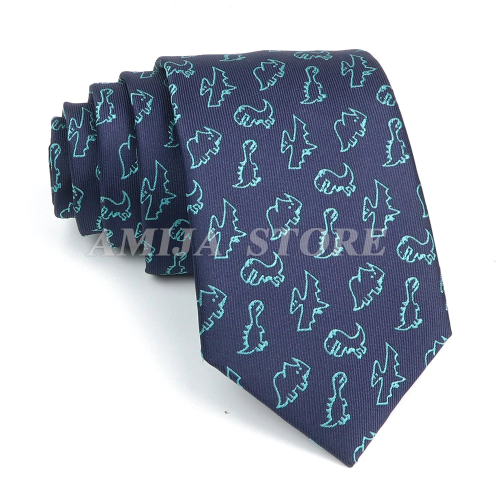 Men’s Jacquard Neck Ties 7cm – Floral & Stripe Design Necktie for Wedding, Party, Business & Daily Wear Gift