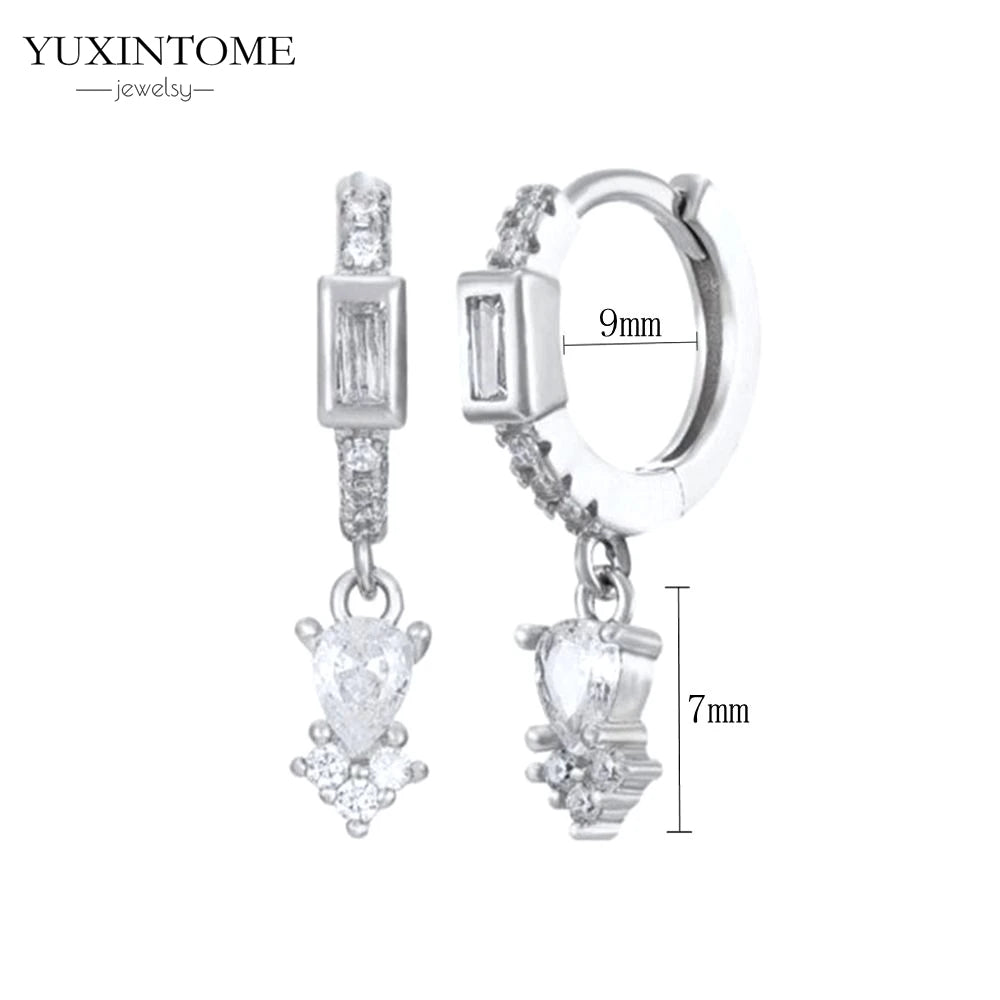 925 Sterling Silver White Zircon Tassel Hoop Earrings — Women’s Luxury Korean Fashion Jewelry 2025