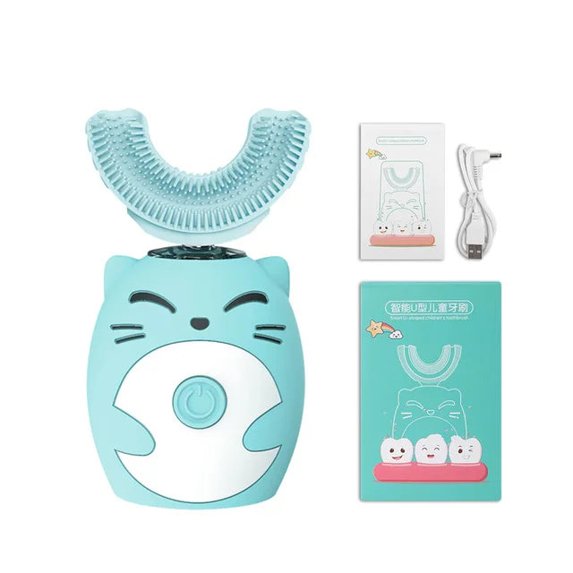 Kids U-Shaped Sonic Electric Toothbrush – 360° USB Rechargeable Cleaner