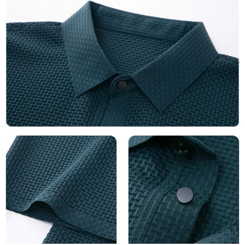 Men's Summer Polo Shirt – Breathable Ice Silk, Short-Sleeved, Fashionable & Comfortable