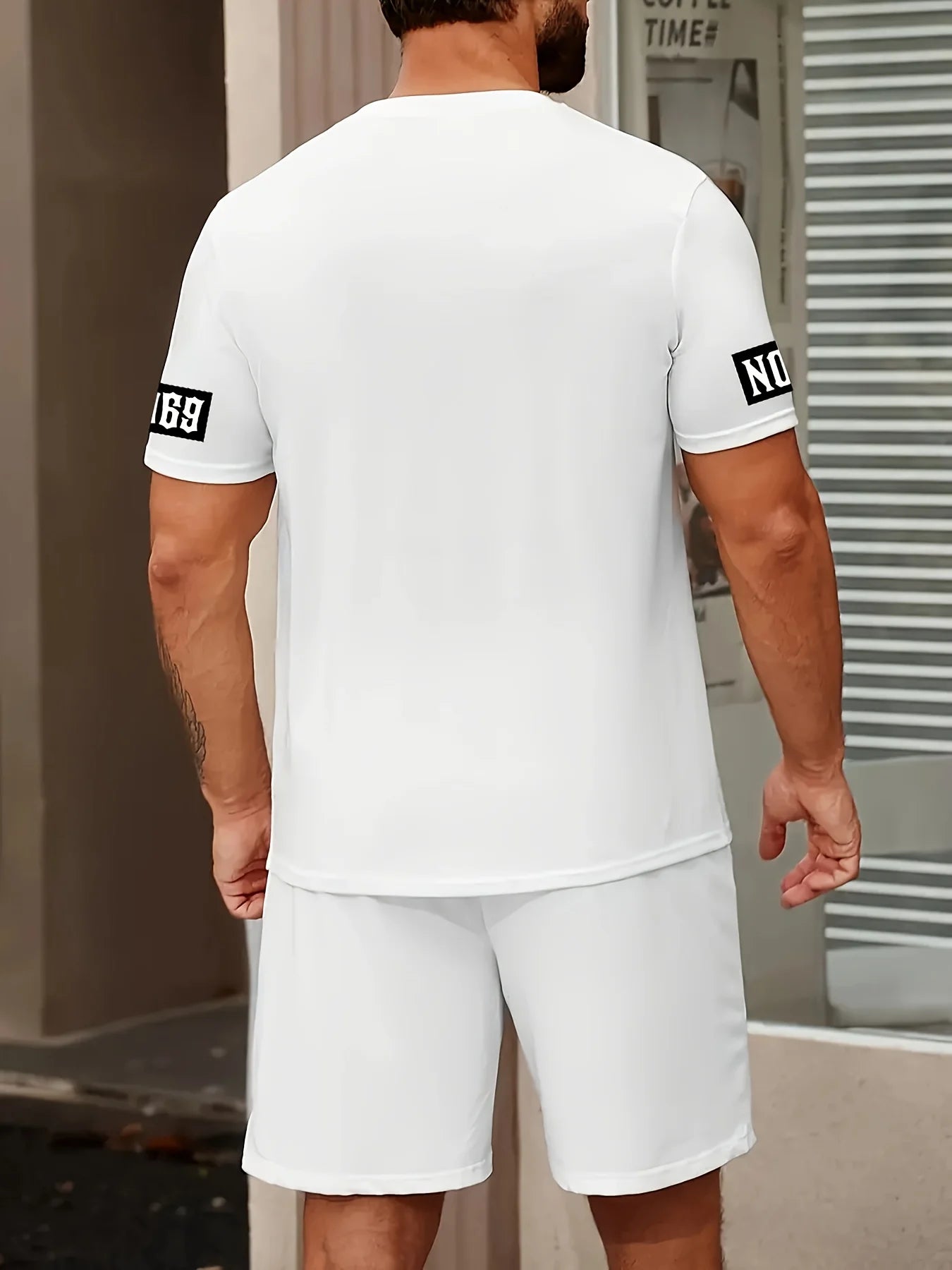 2025 Men's Summer Set – Letter Print T-Shirt & Shorts, Casual Sportswear