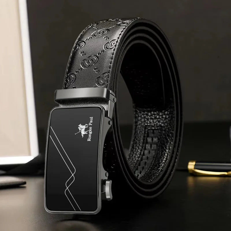 New High-Quality Men’s Belt – Toothless Automatic Buckle for Jeans & Business Wear