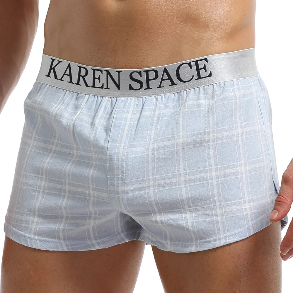 Men’s Plaid Boxer Shorts – Cotton Modal, Breathable & Comfortable Sleepwear