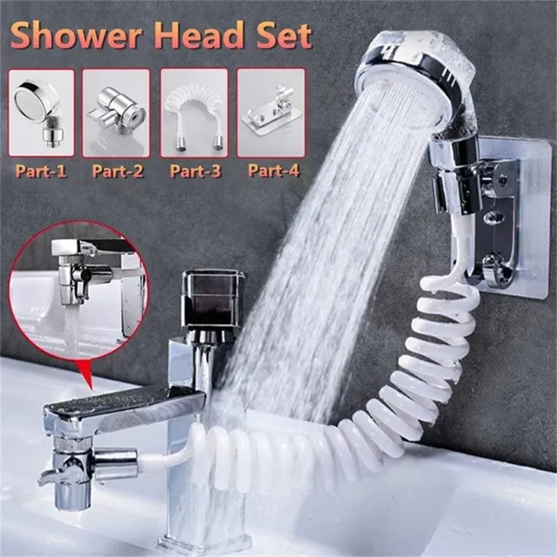 Flexible Shower Head & Faucet Nozzle – Hair Wash & Toilet Spray Attachment