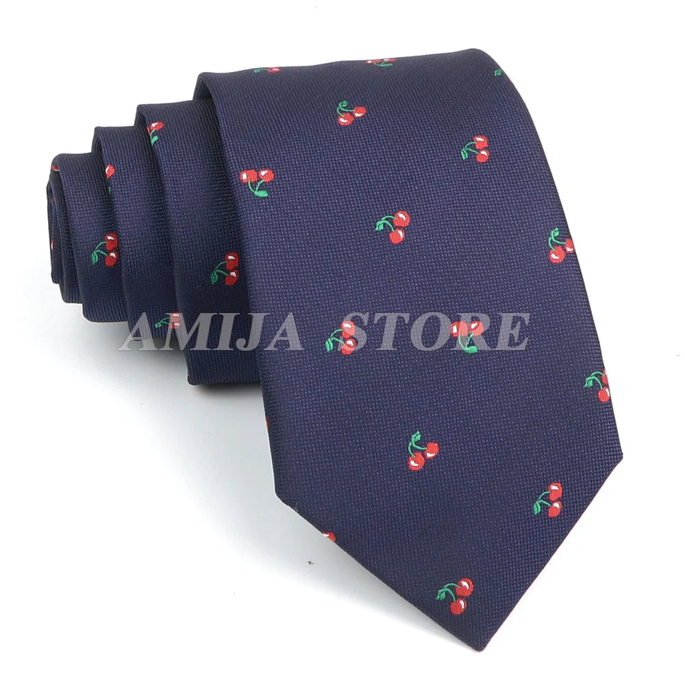 Men’s Jacquard Neck Ties 7cm – Floral & Stripe Design Necktie for Wedding, Party, Business & Daily Wear Gift