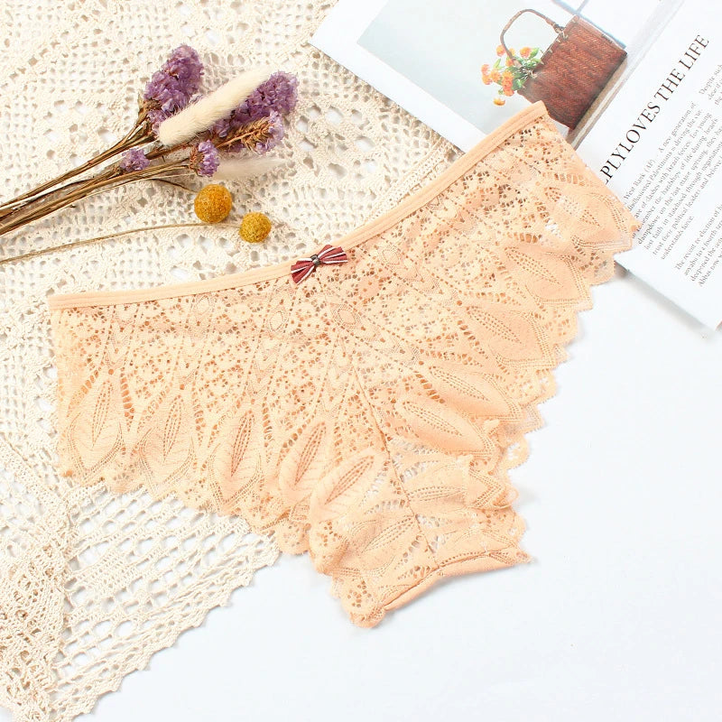 Sexy Women’s Lace Panties – Low-Waist Transparent Breathable Lingerie