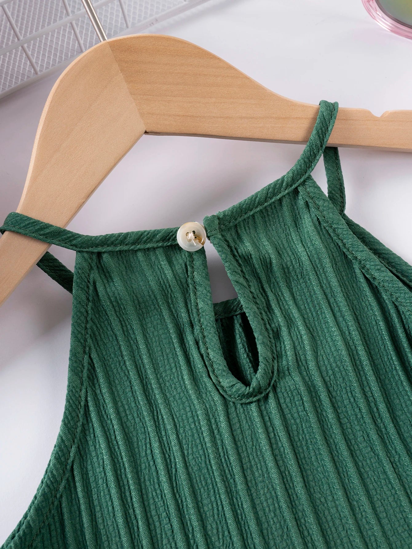 Girls’ Summer Halter Top & Wide-Leg Pants Set – Beach Vacation Outfit