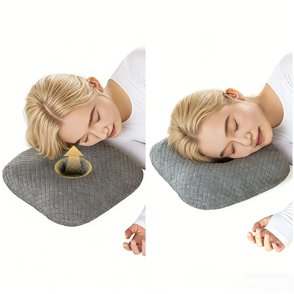 Soft Skin-Friendly Side-Sleeping Pillow with Ear Hole – Relieves Ear Pressure & Earache