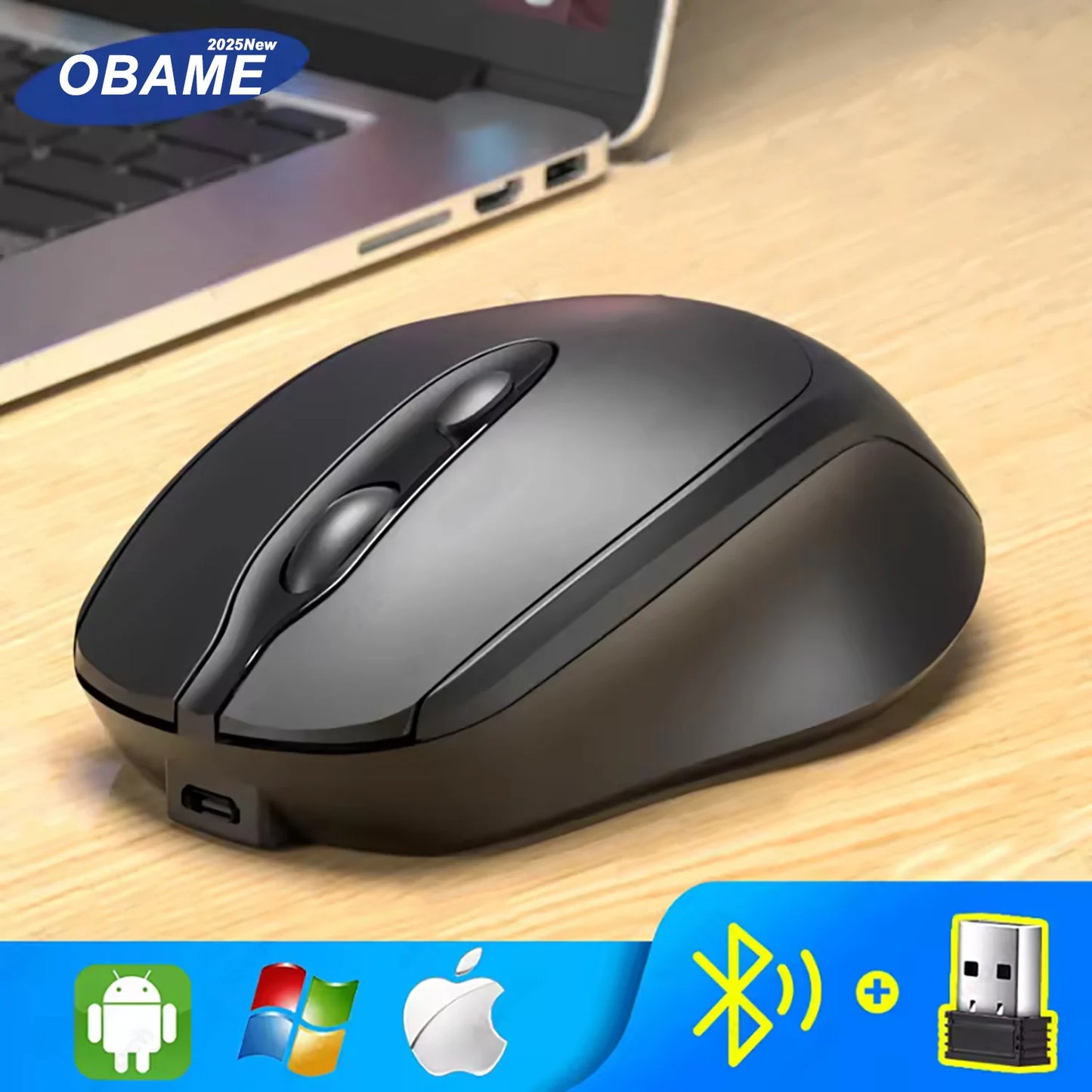 Bluetooth Wireless Mouse – Silent, Rechargeable, Multi-Device Compatible