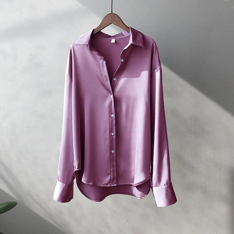 2025 Spring Satin Long Sleeve– Elegant, Sweet & Casual