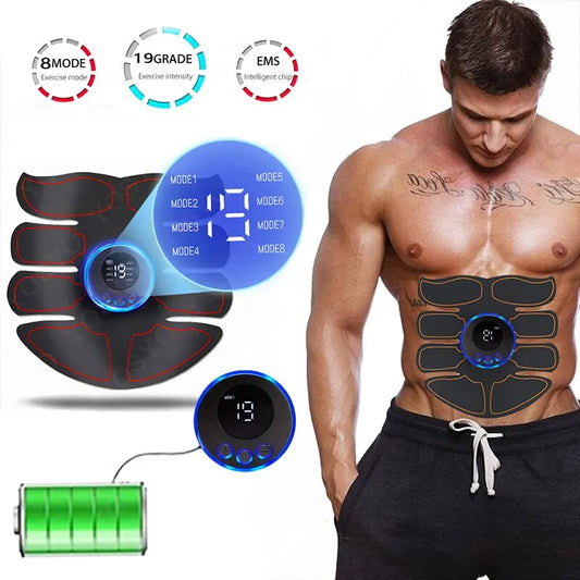Abdominal Muscle Massager ABS Arm Training Patches USB Rechargeable Fitness Exercise Device for Home & Men
