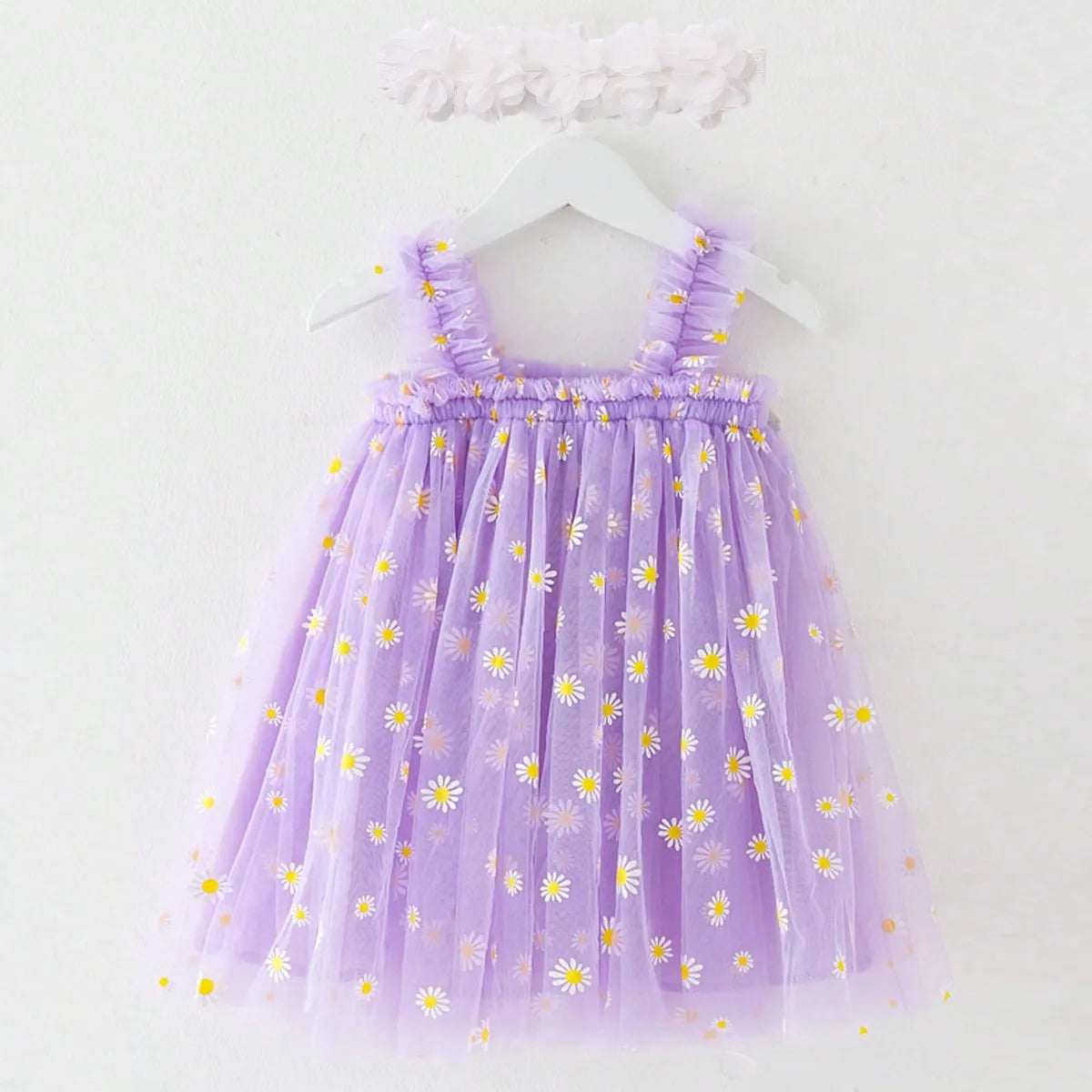 Toddler Girls Floral Tutu Dress with Headband