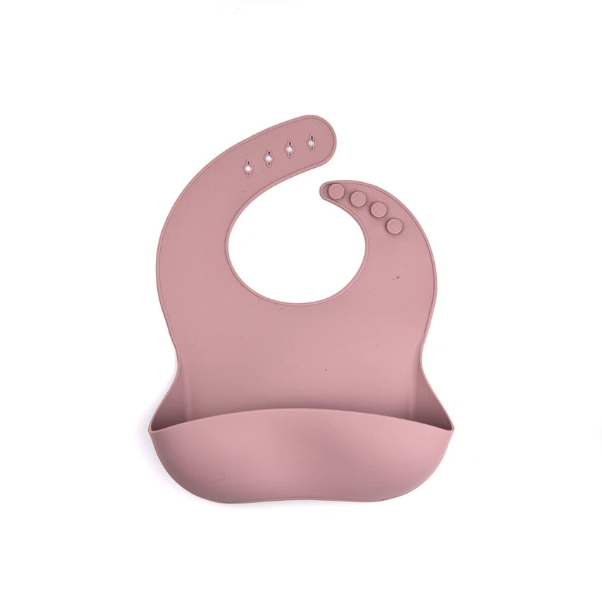 High Quality Food Grade Soft Waterproof Silicone Baby Bib With Food Catcher