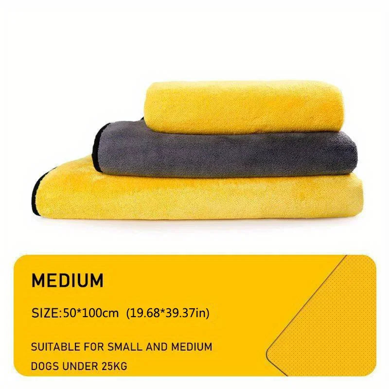 Ultra-Soft Microfiber Pet Towel – S/M/L, Quick-Dry & Absorbent for Dogs & Cats