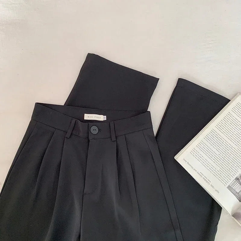 Women’s High Waist Straight Pants – Casual Office Trousers