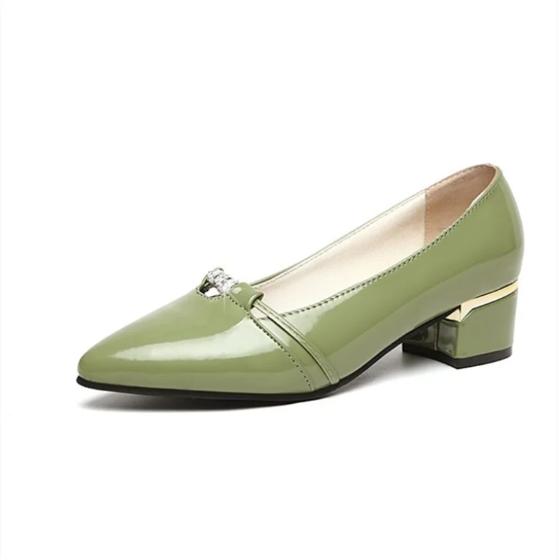 Women’s Green & Black Hollow-Out High Heel Pumps – Breathable Office Shoes