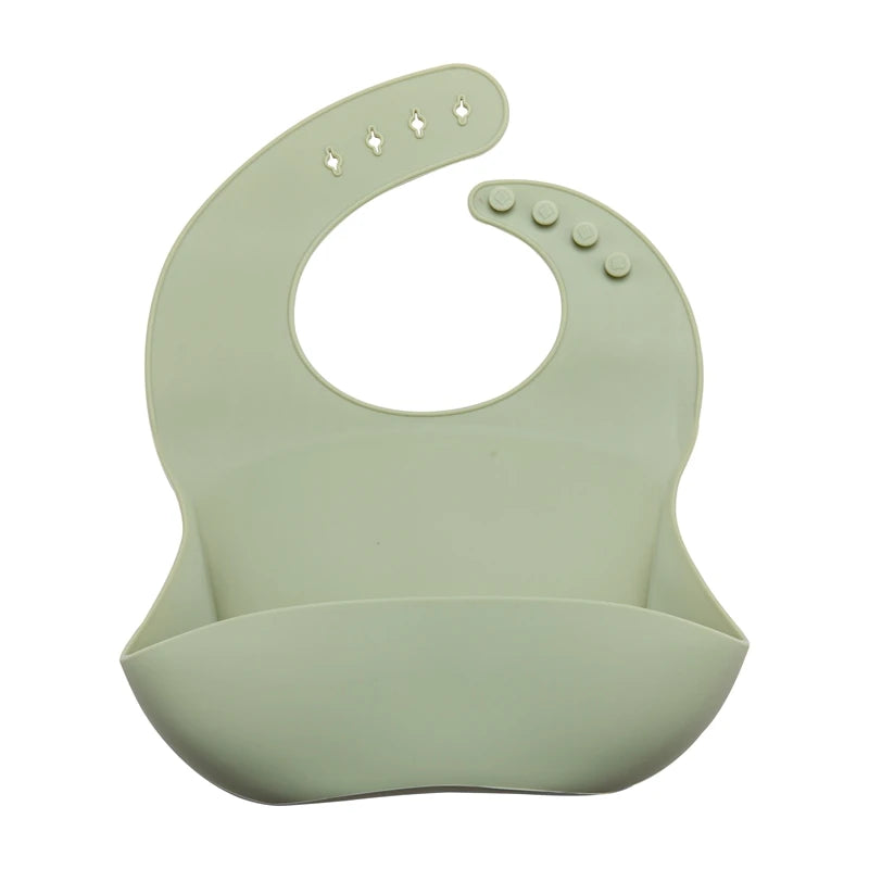 Baby Silicone Bib – Waterproof, Soft, Adjustable Feeding Bib for Toddlers, Boys & Girls