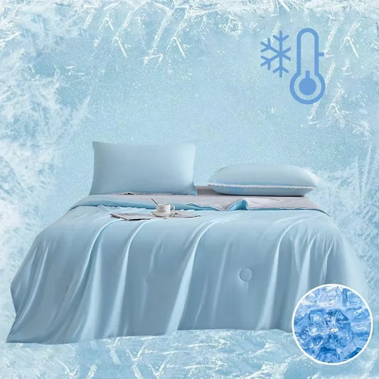 Cool Summer Blanket – Double-Sided Cooling Quilt, Silky Breathable Thin Comforter, Queen Size
