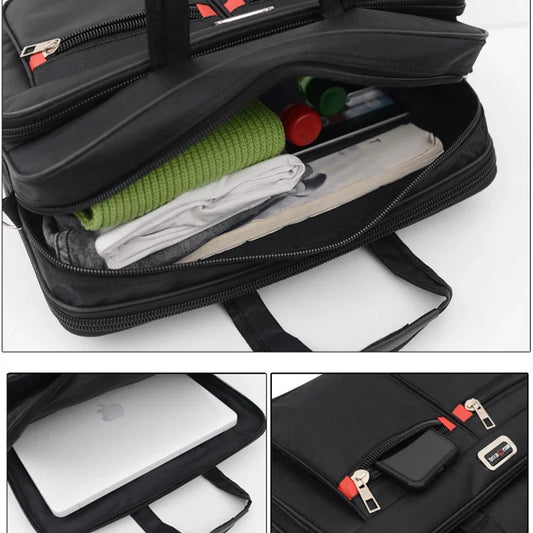 Simple Business Laptop Tote Bag – 15.6 Inch Large Capacity Shoulder Messenger Briefcase for Men Travel Notebook