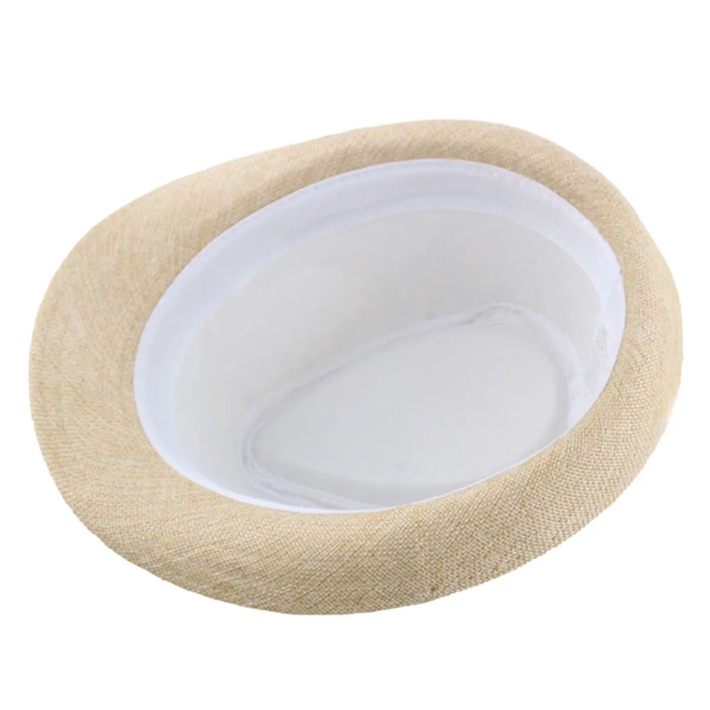Unisex Summer Panama Hat – Wide Brim Straw Jazz Cap with Black Ribbon
