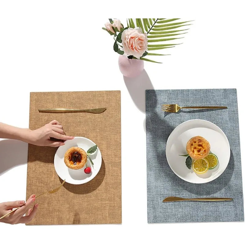 Double-Sided Faux Leather Placemats – Waterproof & Heat-Resistant Nordic Table Mats