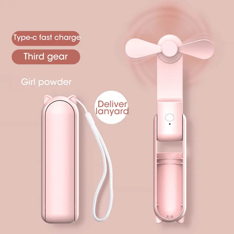 Mini Portable USB Fan – Foldable Handheld Desk Fan 2000mAh