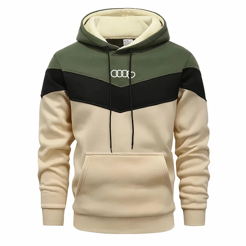 Men’s Casual Hoodie Sweatshirt Tracksuit – Tricolor Sports Jogging Set