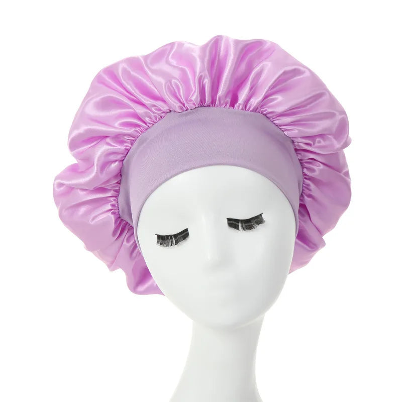 Satin Hair Bonnet – Adjustable Sleep Cap for Curly Hair