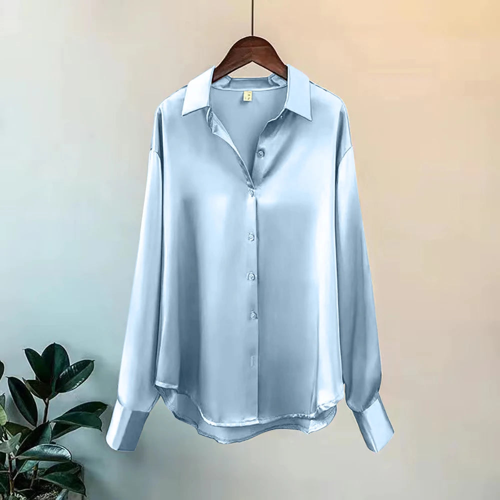 2025 Spring Satin Long Sleeve– Elegant, Sweet & Casual
