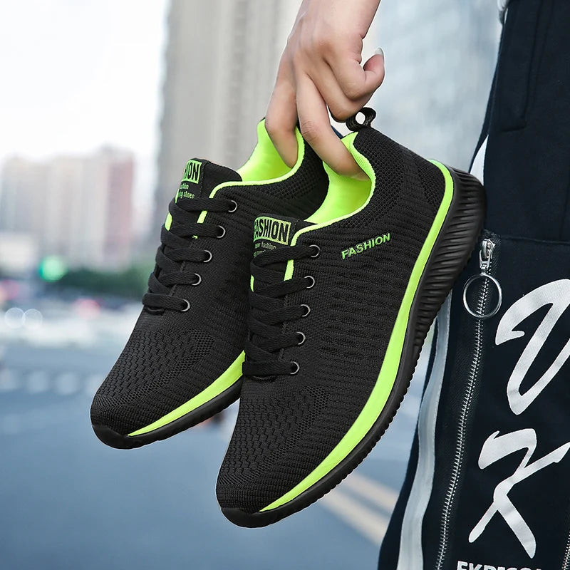 YRZL Men's Breathable Knit Sneakers – Casual Sports Running & Walking Shoes