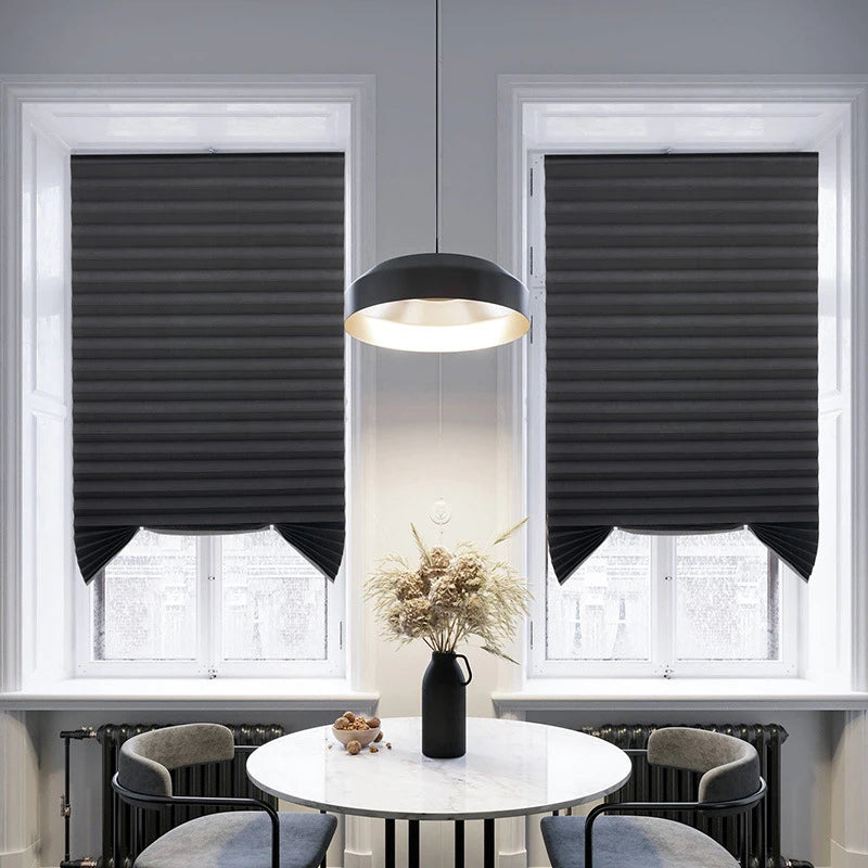Adhesive Pleated Window Shades – Non-Woven Blackout Zebra Blinds .