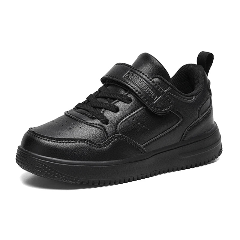Kids’ Black Sports Shoes – Lightweight, Breathable, Non-Slip Walking Sneakers
