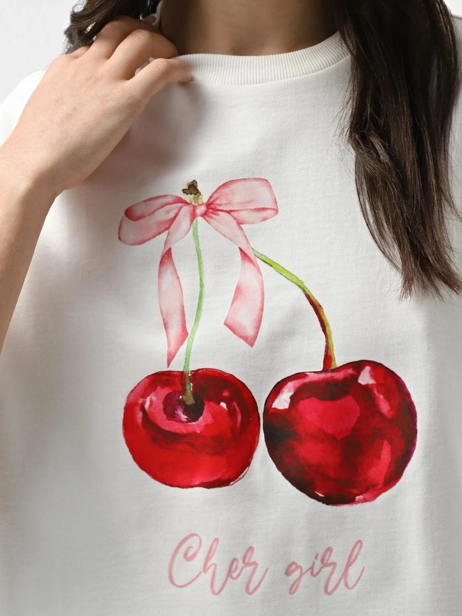 Women’s Vintage Printed T-Shirt – Casual Loose Fit
