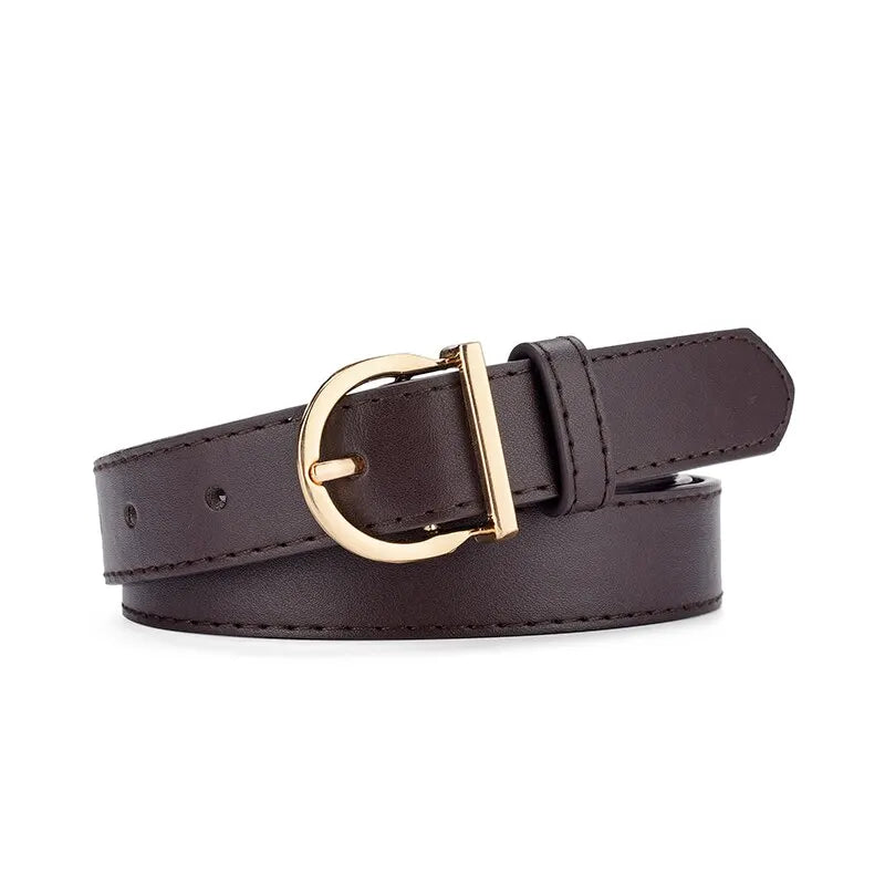 Women’s PU Leather Belt – Fashion Pin Buckle, Soft Luxury Jeans Belt
