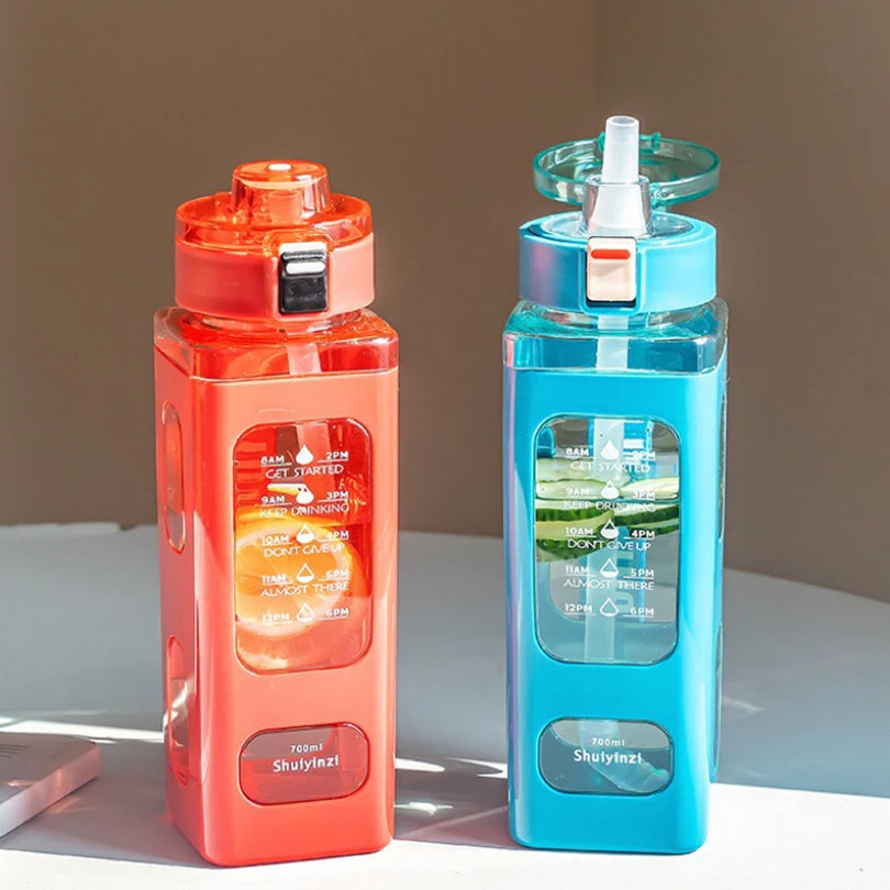 700ml Portable Sports Water Bottle – BPA-Free Plastic Straw Cup for Tea, Milk & Outdoor Use