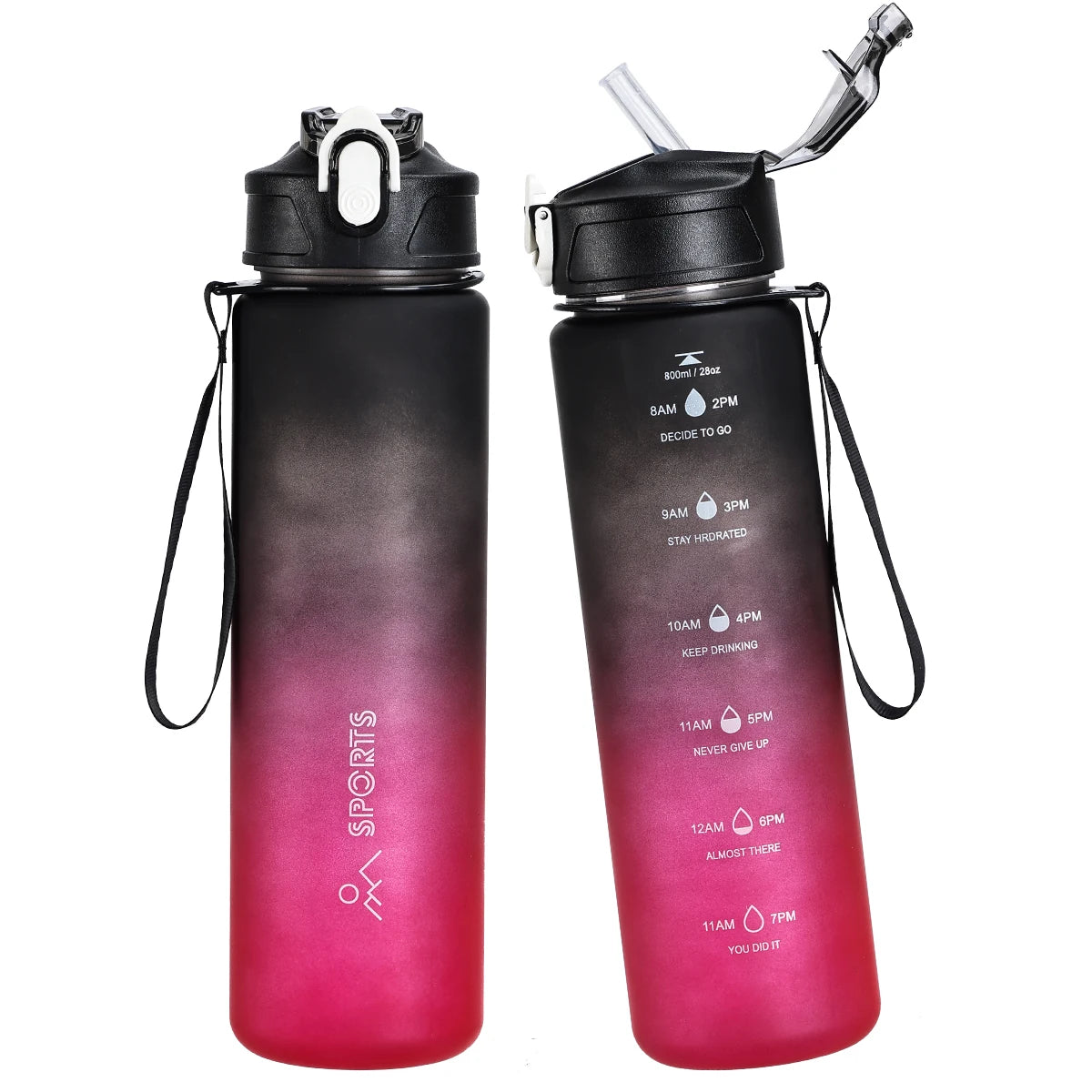 800ml Sports Water Bottle with Straw – Portable for Fitness, Travel & Outdoor Use