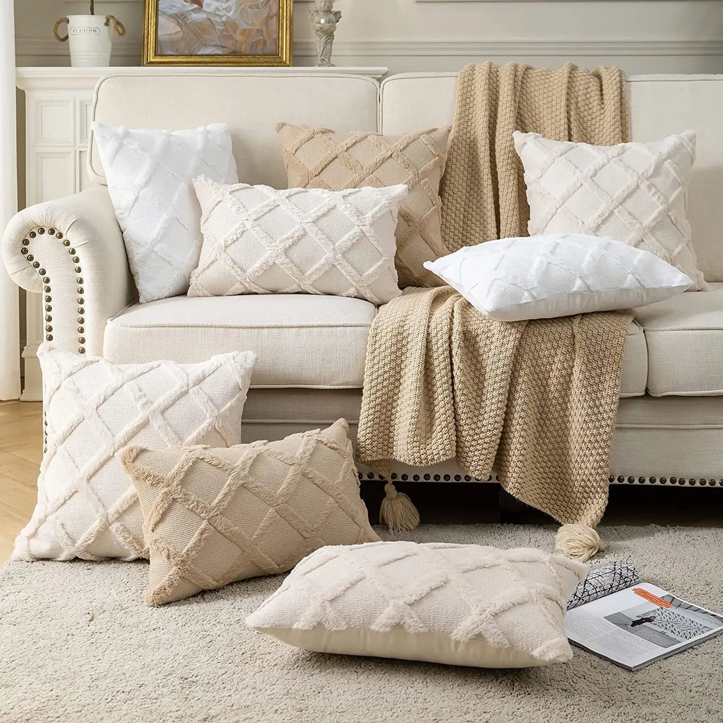 Soft Plush Wool Cushion Covers – Luxury European Style for Sofa & Bedroom