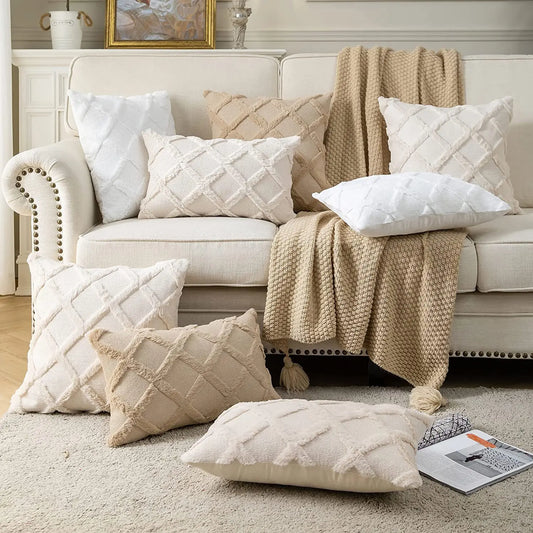 Soft Plush Wool Cushion Covers – Luxury European Style for Sofa & Bedroom