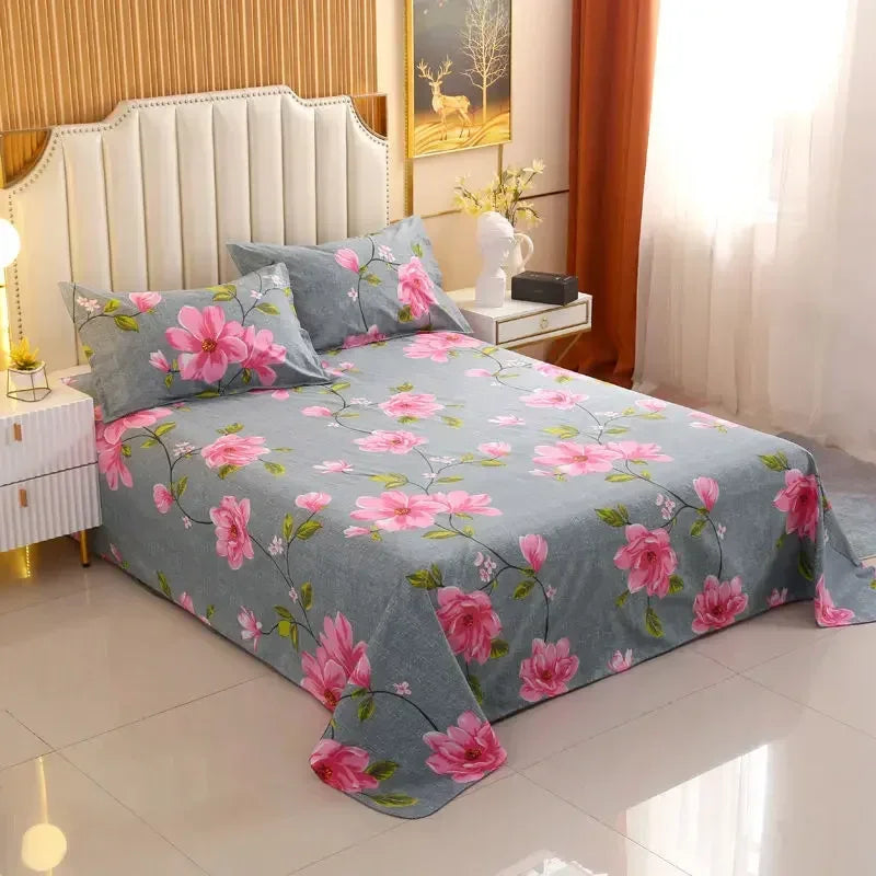 3-Piece Floral Bed Sheet Set – Double, Queen & King Sizes with Pillowcases