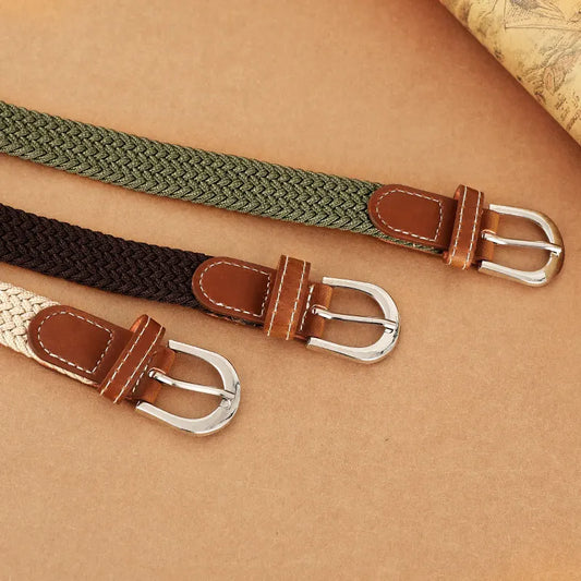 Elastic Woven Belt – Casual, Versatile Fit for Men & Women