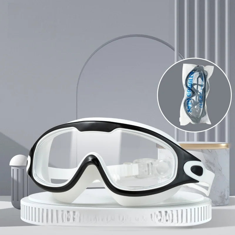 HD Anti-Fog Swimming Goggles – Waterproof Electroplated Large Frame