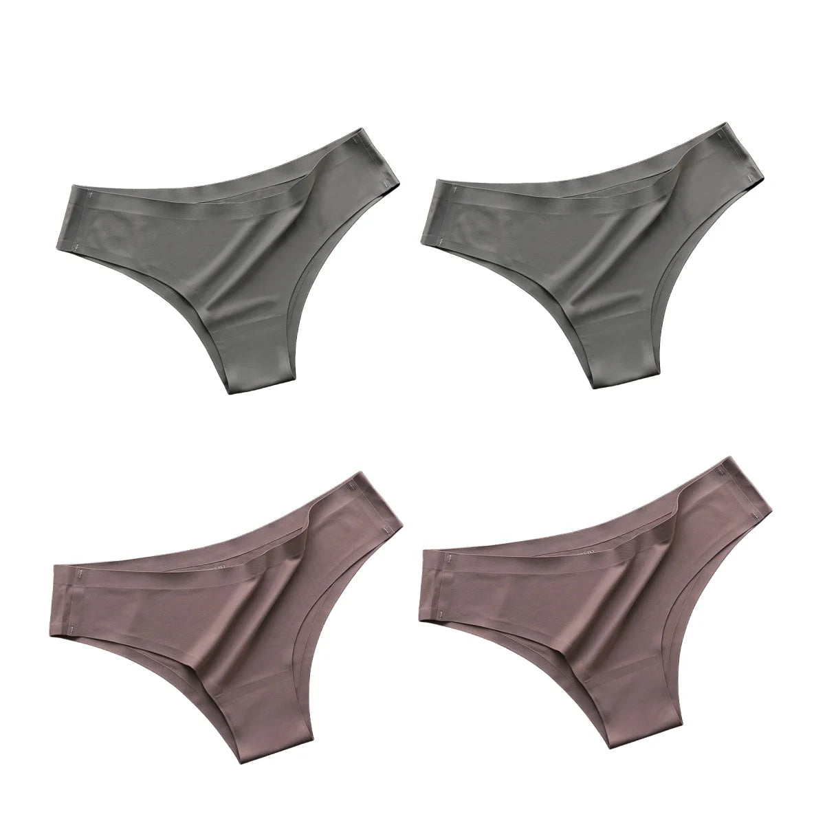 4PCS Seamless Ice Silk Panties – Women’s Low Waist