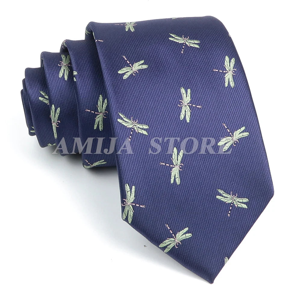 Men’s Jacquard Neck Ties 7cm – Floral & Stripe Design Necktie for Wedding, Party, Business & Daily Wear Gift