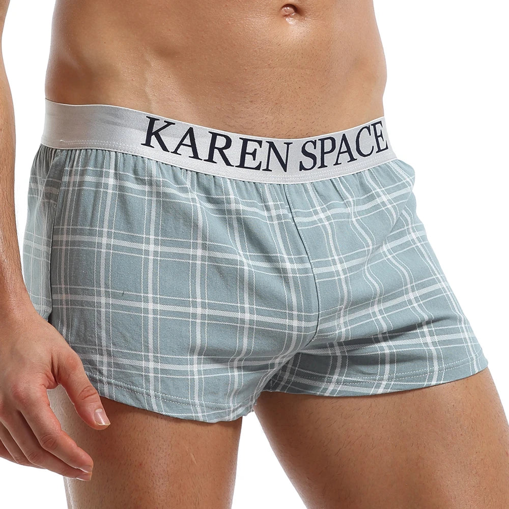 Men’s Plaid Boxer Shorts – Cotton Modal, Breathable & Comfortable Sleepwear