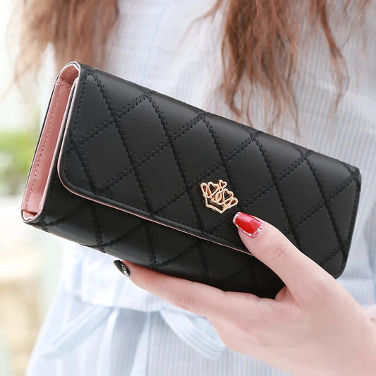 Women’s PU Leather Long Wallet – Large Capacity Card, Phone & Coin Holder