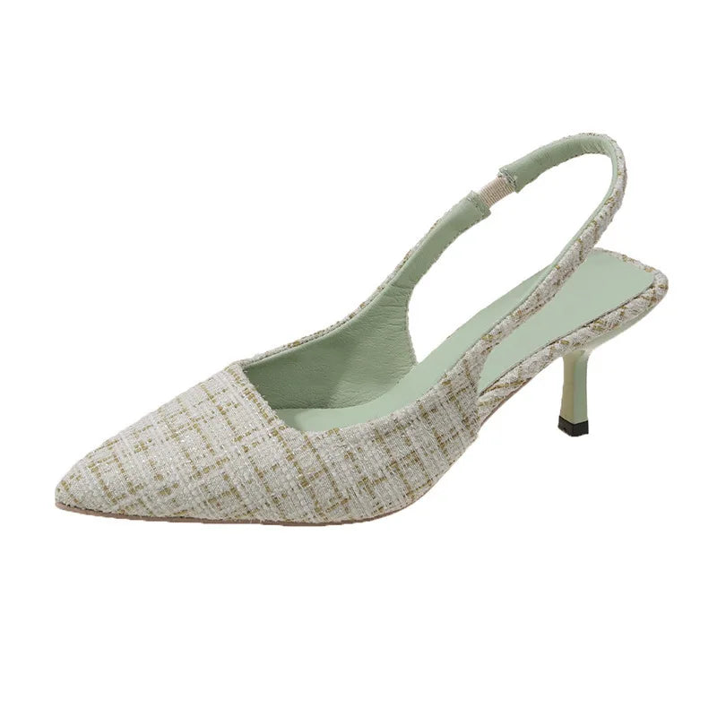 Sea Salt Blue Pointed High Heel Sandals – Fashion Casual Women's Shoes