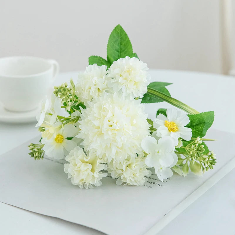 Artificial Silk Chrysanthemum Bouquet – Wedding, Home, Festival & DIY Wall Decorations