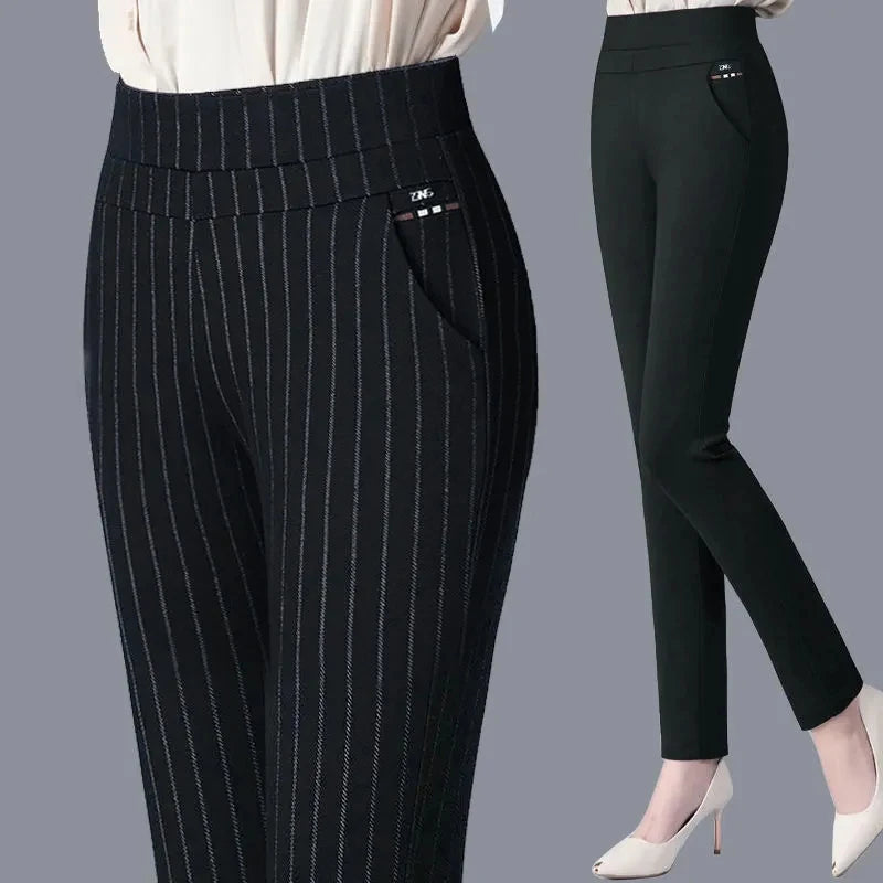 Women's Thick & Thin Warm Winter Pencil Pants, Plush Stretch Slim Fit Leggings for Ladies